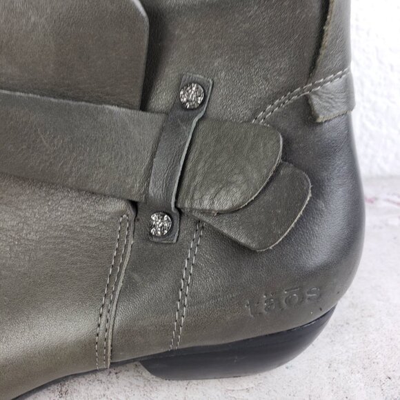 TAOS Ankle Booties Leather Side Zip Comfort Shoes Gray size 9 EU 40 Lagenlook - Picture 6 of 16